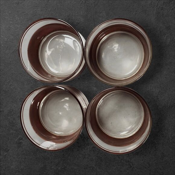 4 Vintage Culver Tortoiseshell Brazilian Brown Lowball Glasses 22K Gold Rocks - Picture 7 of 9